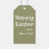Étiquettes-cadeau Pastel Olive Motif de Pâques (Dos)