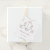 Étiquettes Cadeau Pastel Peonies Cadre Mariage Monogrammes (En situation)