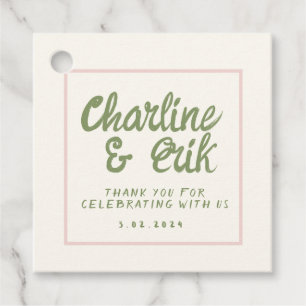 Étiquettes Cadeau Pastel Pink Retro Wedding Favor Tags