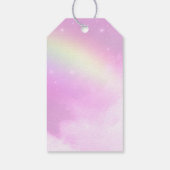 Étiquettes-cadeau Pastel Pink Sky avec arc-en-ciel jaune juste pour (Dos)