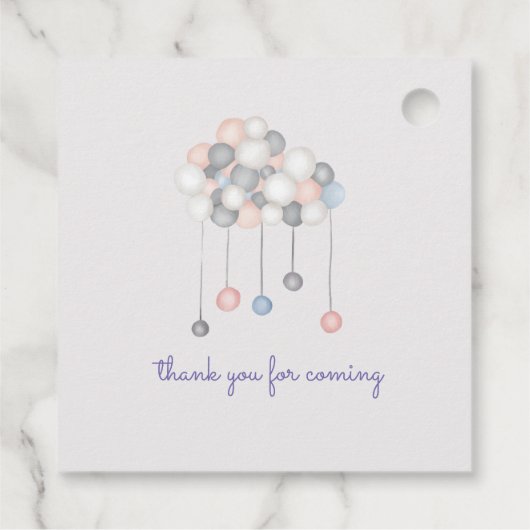 Étiquettes Cadeau Pastel Plush Toy Baby shower Monogramme personnali (Dos)