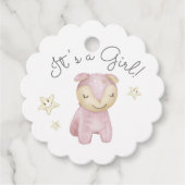 Étiquettes Cadeau Pastel Plush Toys Baby shower C'est une fille (Devant)