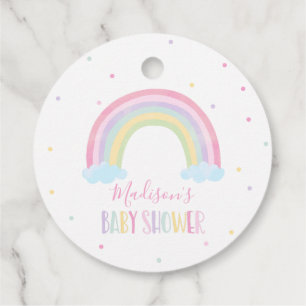 Étiquettes Cadeau Pastel Rainbow Baby shower Cadeau