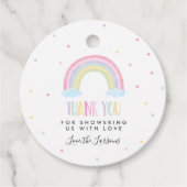 Étiquettes Cadeau Pastel Rainbow Baby shower Cadeau (Devant)