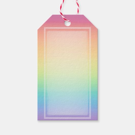 Étiquettes-cadeau Pastel Rainbow Ombre personnalisé (Devant)
