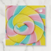 Étiquettes Cadeau Pastel Rainbow Spiral Candy Merci photo (Dos)
