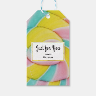 Étiquettes-cadeau Pastel Rainbow Spiral Photo Juste pour vous
