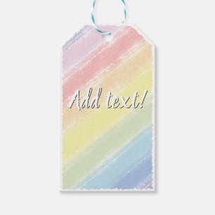 Étiquettes-cadeau Pastel Rainbow Watercolor Arrière - plan personnal