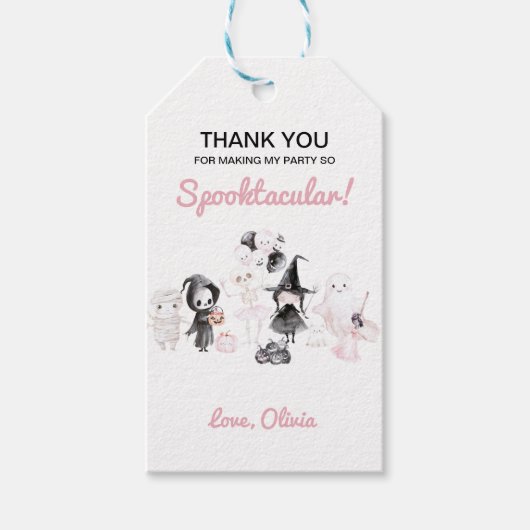 Étiquettes-cadeau Pastel rose fille halloween anniversaire (Devant)