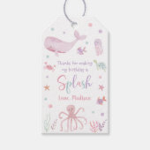 Étiquettes-cadeau Pastel rose sous la mer Anniversaire (Devant)