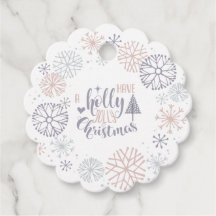 Pastel Snowflakes Holly Jolly Noël