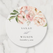 Étiquettes Cadeau Pastel Soft Blush Peach Peony Mariage Floral Favor (Devant)