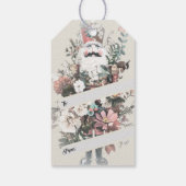 Étiquettes-cadeau Pastel Watercolor Nutcracker Père Noël Floral (Dos)