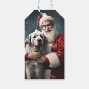 Étiquettes-cadeau Pasteur anatolien avec Noël du Père Noël