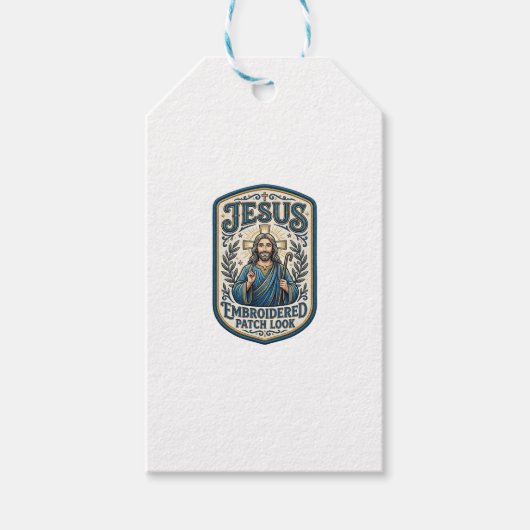Étiquettes-cadeau Patch brodé Jésus Regardez Patch brodé Jésus (Devant)