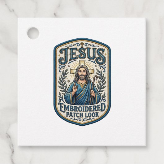 Étiquettes Cadeau Patch brodé Jésus Regardez Patch brodé Jésus (Devant)
