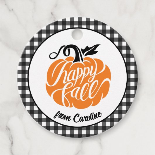 Étiquettes Cadeau Patch Citrouille agricole (Devant)