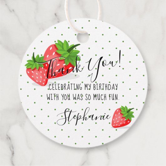 Étiquettes Cadeau Patch fraise (Dos)