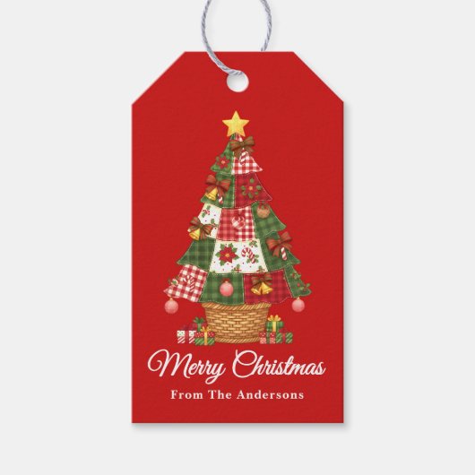Étiquettes-cadeau Patchwork Christmas Tree (Devant)
