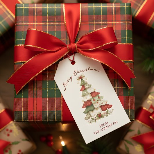 Étiquettes-cadeau Patchwork Christmas Tree