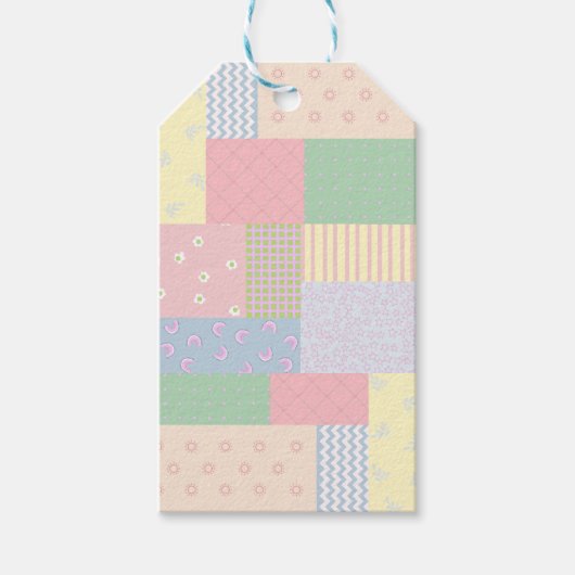 Étiquettes-cadeau Patchwork Pastel (Devant)