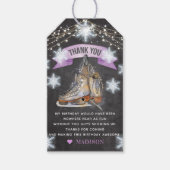 Étiquettes-cadeau Patineuse de glace Anniversaire Merci (Devant)