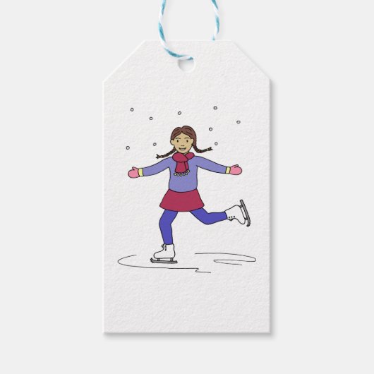 Étiquettes-cadeau Patineuse sur glace (Devant)