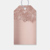 Étiquettes-cadeau Patins à glace en or rose Fête d'anniversaire rose (Dos)