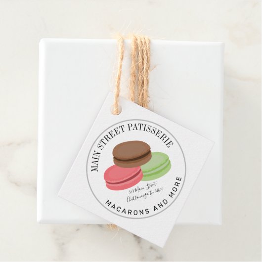 Étiquettes Cadeau Pâtisserie d'entreprise alimentaire Macarons (En situation)