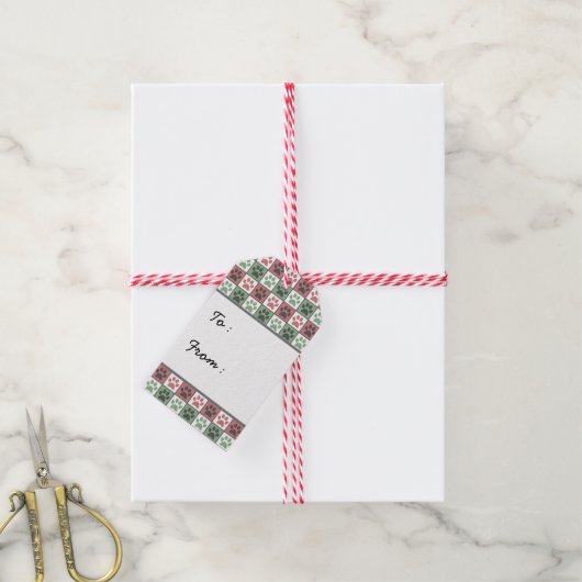 Étiquettes-cadeau Patters de Red and Green (With Twine)