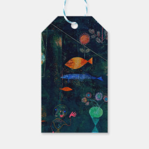 Étiquettes-cadeau Paul Klee Fish Magic Peinture Abstraite Art graphi