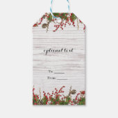 Étiquettes-cadeau Pays Vacances d'hiver Berries & Pine Cone Élégant (Devant)