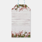 Étiquettes-cadeau Pays Vacances d'hiver Berries & Pine Cone Élégant (Dos)