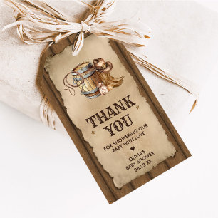 Étiquettes-cadeau Pays Western Cowboy Baby shower Favoriser Tags