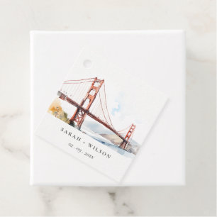 Étiquettes Cadeau Paysage de mariage du pont Golden Gate de San Fran