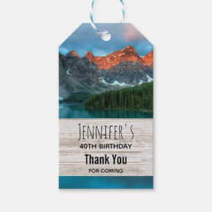 Étiquettes-cadeau Paysage de montagne pittoresque Photographie Anniv