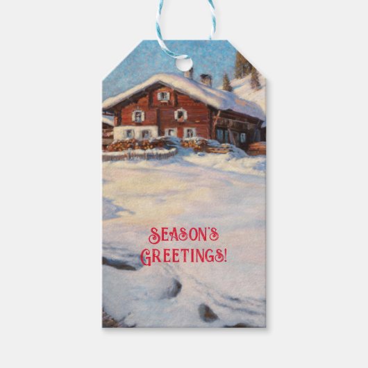Étiquettes-cadeau Paysage d'hiver près de Davos (Devant)