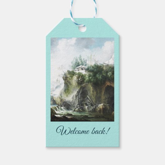 Étiquettes-cadeau Paysage fluvial en hiver, Francesco Foschi (Devant)