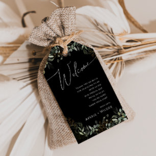 Étiquettes-cadeau Paysage lunaire Mariage noir et or Accueil