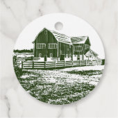 Étiquettes Cadeau Paysage rural maison de ferme de style coupe (Dos)