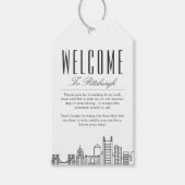 Étiquettes-cadeau Paysage urbain de Pittsburgh | Message de bienvenu (Devant)