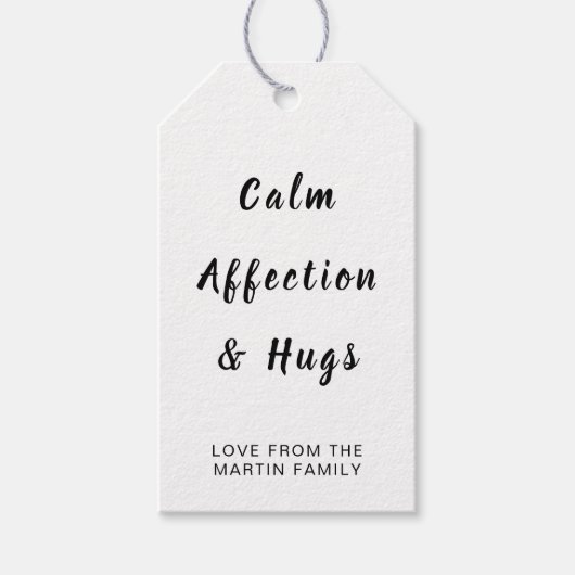 Étiquettes-cadeau Peace Love and Hugs Minimal White Christmas Design (Devant)