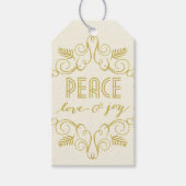 Étiquettes-cadeau Peace Love Joy Festive Foliage Deco (Devant)