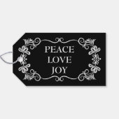 Étiquettes-cadeau Peace Love Joy Joyeux voeux de Noël (Dos (Horizontal))