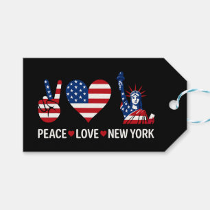 Étiquettes-cadeau Peace Love New York