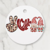 Étiquettes Cadeau Peace Love Valentines | Saint Valentin (Dos)