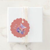 Étiquettes Cadeau Peach et Blue Fairy Book Party Merci (En situation)