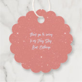 Étiquettes Cadeau Peach et Blue Fairy Book Party Merci (Dos)