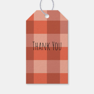 Étiquettes-cadeau Peach Fuzz Orange Checkerboard Personnalisé