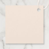 Étiquettes Cadeau Peach Lace Square Wedding Thank You (Dos)